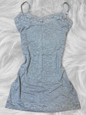 Y2K summer grey lace cami top 🐾